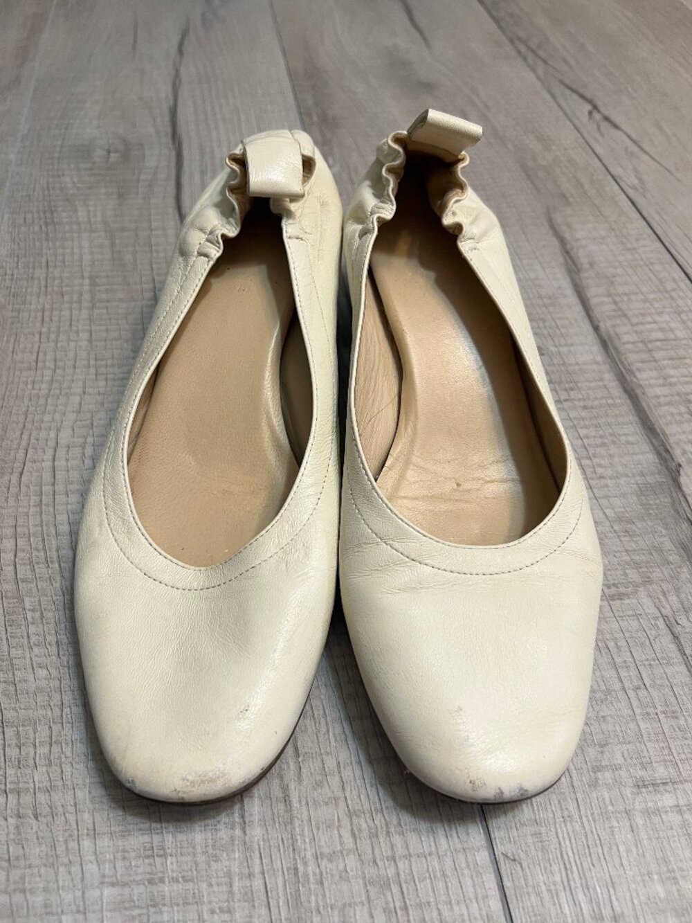 Everlane Off White Leather Glove Block Heel Pumps Size 9 Minimalist Chic